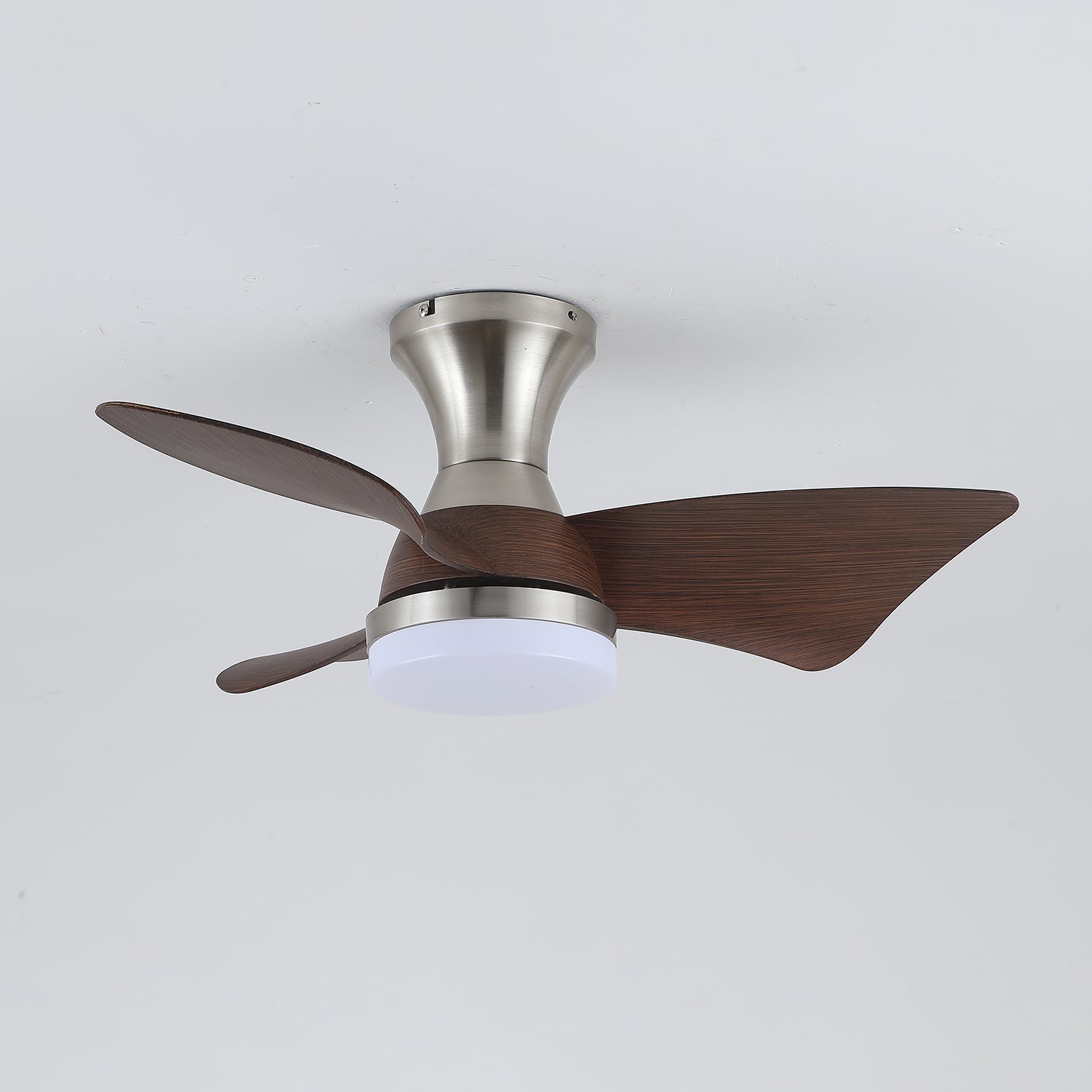 Modern Ceiling Fan with Lighting | Wood Grain | Ø55 cm �� Remote Control | 6 Speeds - Lamylie
