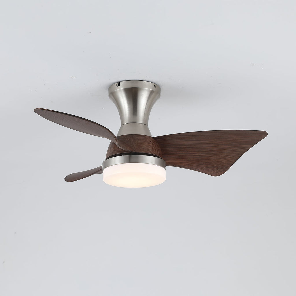 Modern Ceiling Fan with Lighting | Wood Grain | Ø55 cm �� Remote Control | 6 Speeds - Lamylie