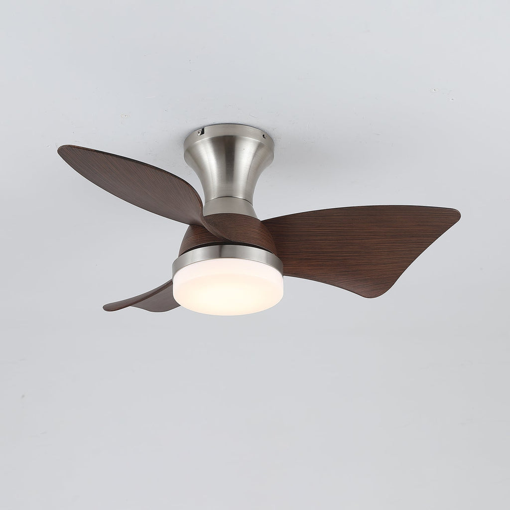 Modern Ceiling Fan with Lighting | Wood Grain | Ø55 cm �� Remote Control | 6 Speeds - Lamylie