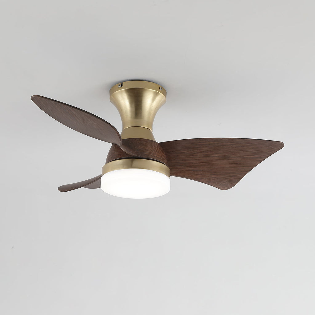 Modern Ceiling Fan with Lighting | Wood Grain | Ø55 cm �� Remote Control | 6 Speeds - Lamylie