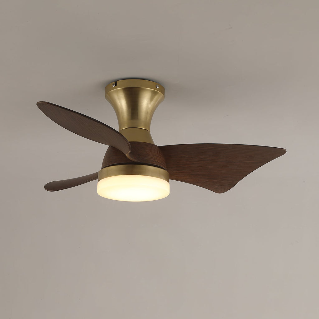 Modern Ceiling Fan with Lighting | Wood Grain | Ø55 cm �� Remote Control | 6 Speeds - Lamylie