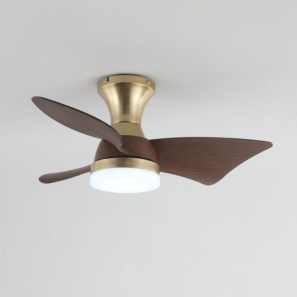 Modern Ceiling Fan with Lighting | Wood Grain | Ø55 cm �� Remote Control | 6 Speeds - Lamylie