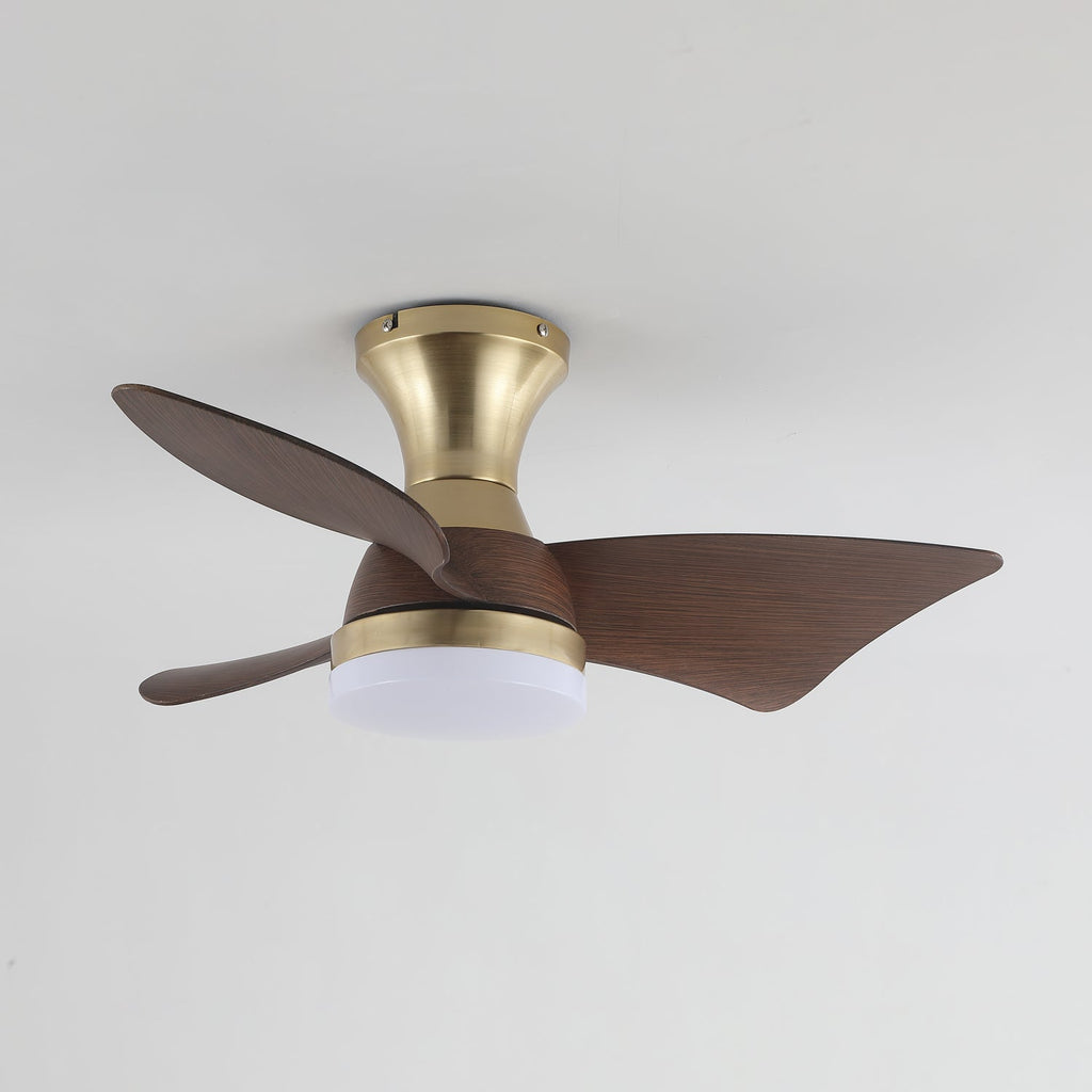 Modern Ceiling Fan with Lighting | Wood Grain | Ø55 cm �� Remote Control | 6 Speeds - Lamylie