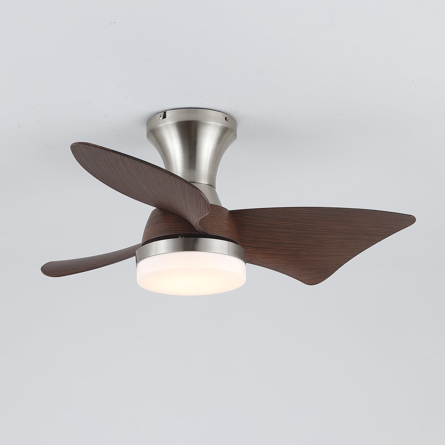 Modern Ceiling Fan with Lighting | Wood Grain | Ø55 cm �� Remote Control | 6 Speeds - Lamylie