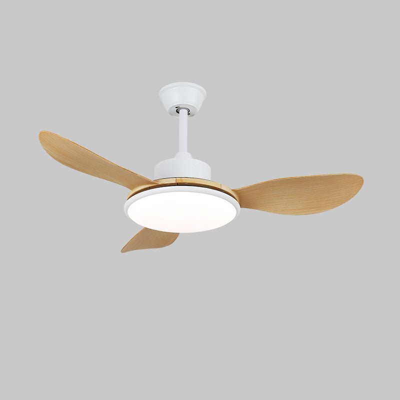 Ventilator de tavan cu iluminare LED și telecomandă | Design scandinav cu finisaj cu textură de lemn - Lamylie