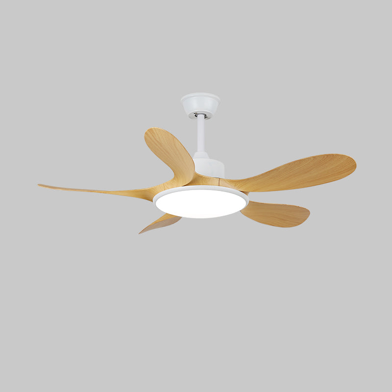 Ventilator de tavan cu iluminare LED și telecomandă | Design scandinav cu finisaj cu textură de lemn - Lamylie