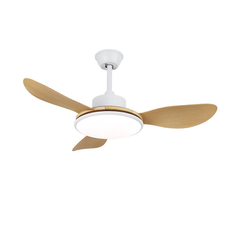 Ventilator de tavan cu iluminare LED și telecomandă | Design scandinav cu finisaj cu textură de lemn - Lamylie