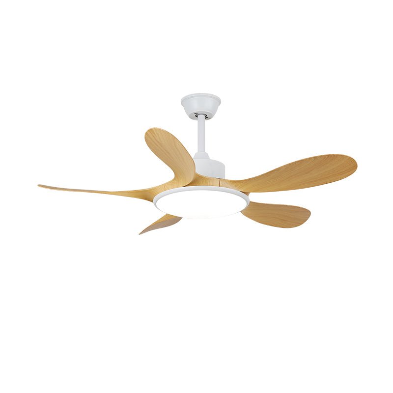 Ventilator de tavan cu iluminare LED și telecomandă | Design scandinav cu finisaj cu textură de lemn - Lamylie