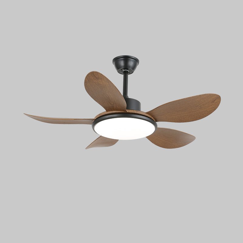 Ventilator de tavan cu iluminare LED și telecomandă | Design scandinav cu finisaj cu textură de lemn - Lamylie