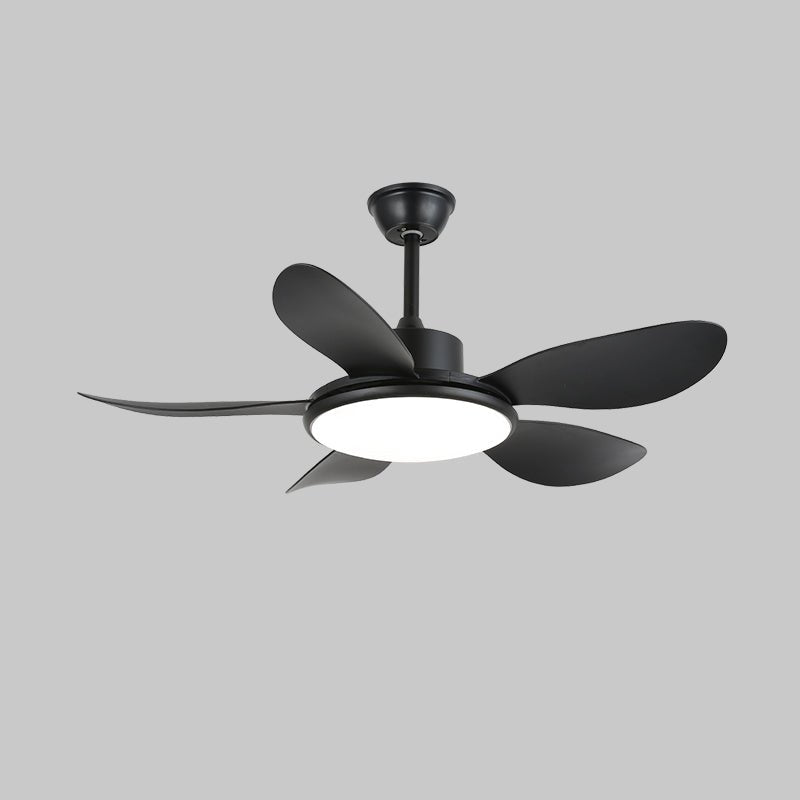 Ventilator de tavan cu iluminare LED și telecomandă | Design scandinav cu finisaj cu textură de lemn - Lamylie