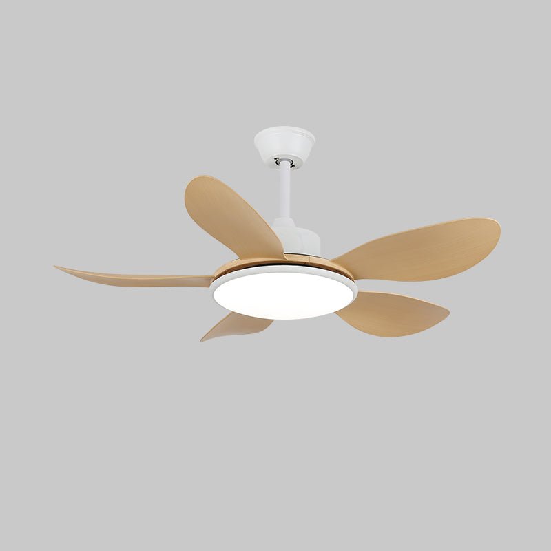 Ventilator de tavan cu iluminare LED și telecomandă | Design scandinav cu finisaj cu textură de lemn - Lamylie