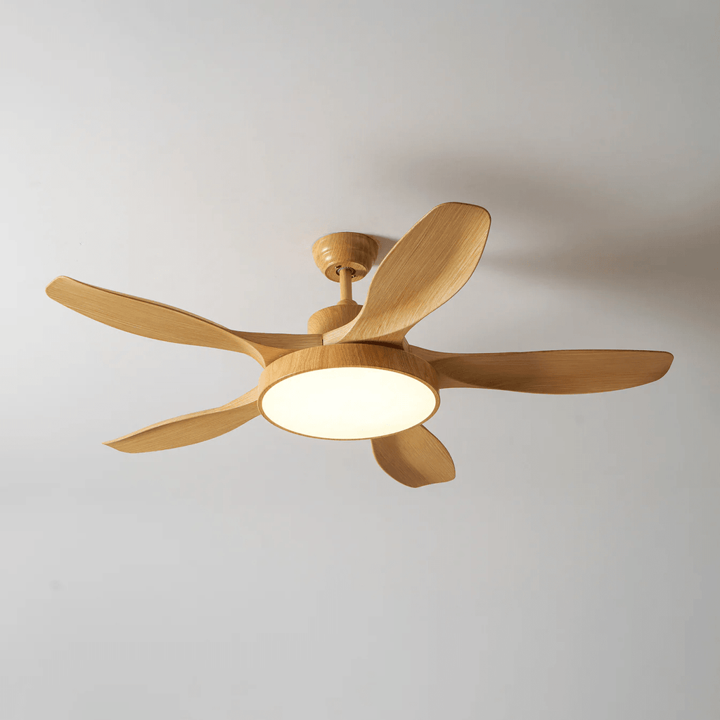 Design Ceiling Fan with Integrated Lighting StillWind | 132 cm Blade Span | Wood-Look ABS Blades | LED | Remote Control | 6 Speeds - Lamylie