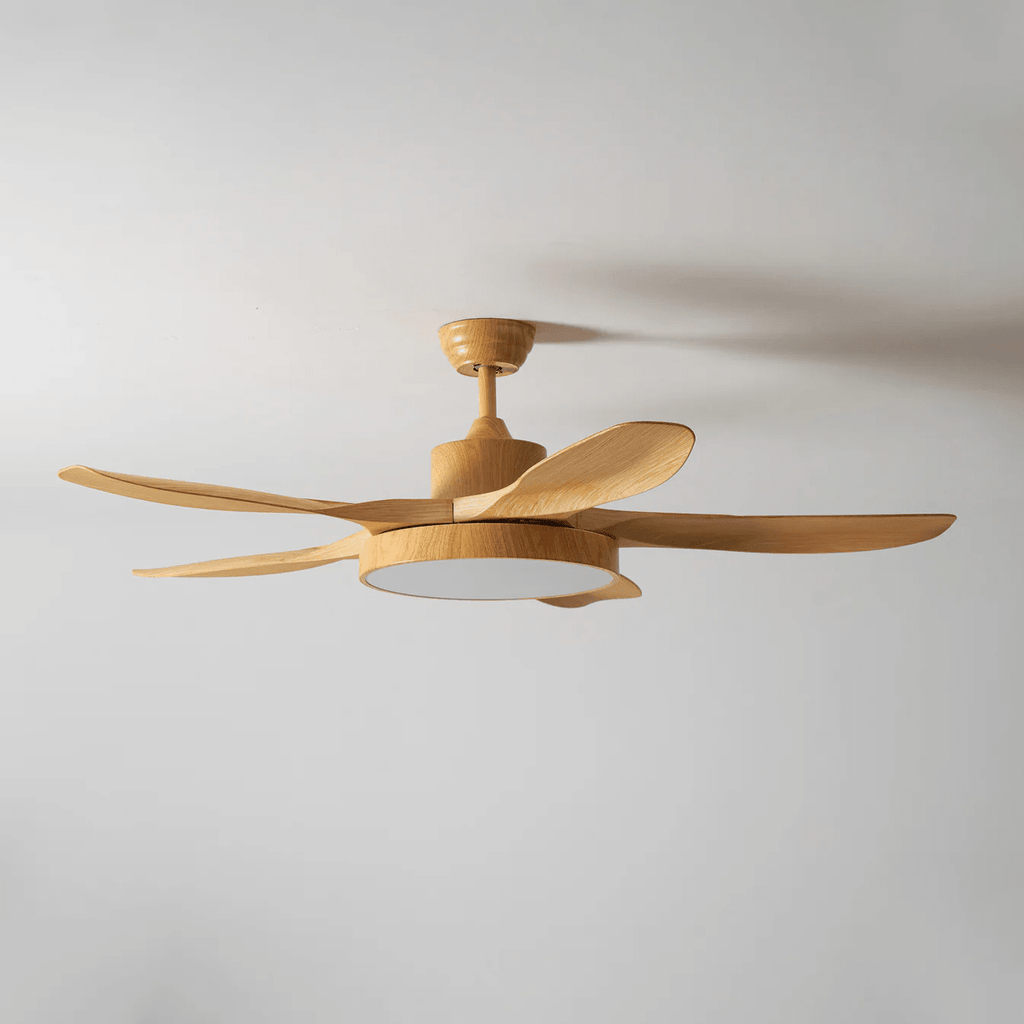 Design Ceiling Fan with Integrated Lighting StillWind | 132 cm Blade Span | Wood-Look ABS Blades | LED | Remote Control | 6 Speeds - Lamylie