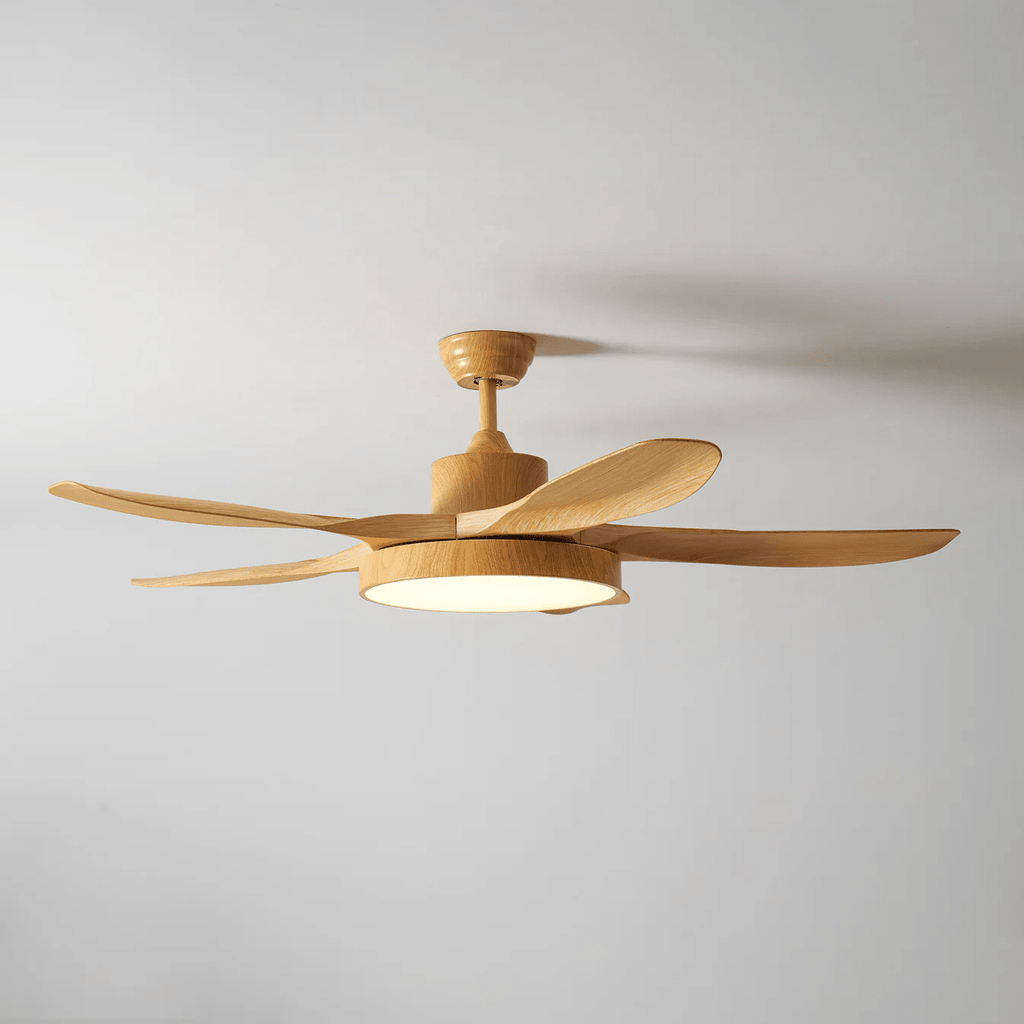 Design Ceiling Fan with Integrated Lighting StillWind | 132 cm Blade Span | Wood-Look ABS Blades | LED | Remote Control | 6 Speeds - Lamylie