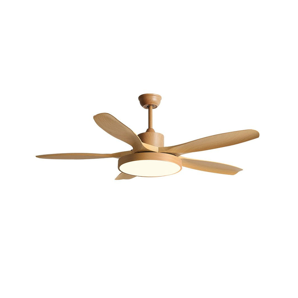 Design Ceiling Fan with Integrated Lighting StillWind | 132 cm Blade Span | Wood-Look ABS Blades | LED | Remote Control | 6 Speeds - Lamylie