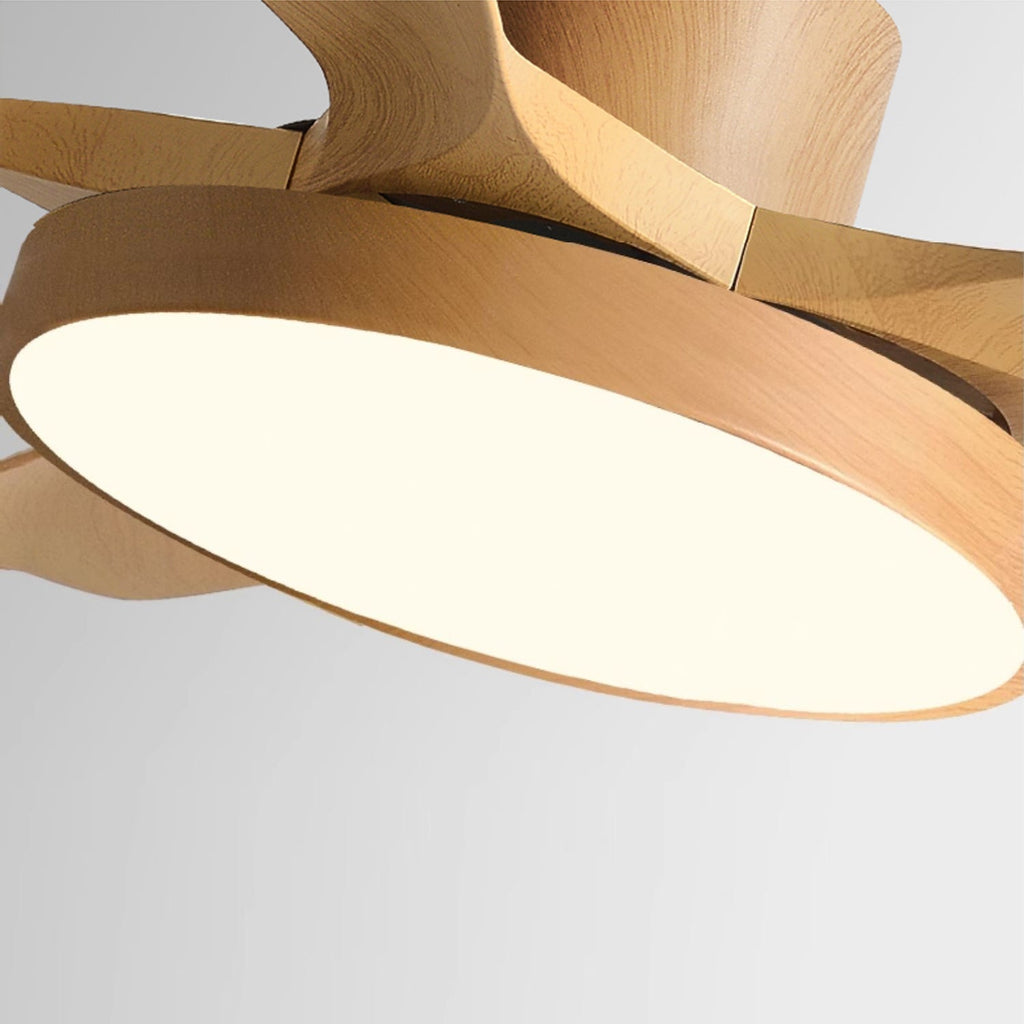Design Ceiling Fan with Integrated Lighting StillWind | 132 cm Blade Span | Wood-Look ABS Blades | LED | Remote Control | 6 Speeds - Lamylie
