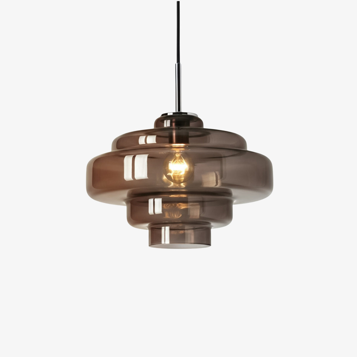 Colored Glass Pendant Lamp with Adjustable Suspension | Modern Light Point for Dining Room Kitchen Living Room - Lamylie