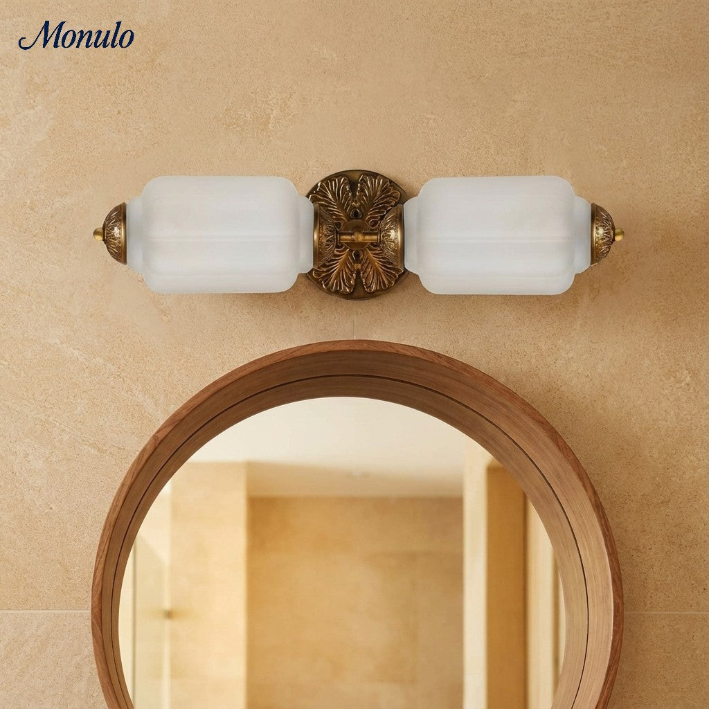Eloise Vintage Wandleuchte aus Milchglas mit gewelltem Rand - Moderne Akzentbeleuchtung für Bad und Schlafzimmer