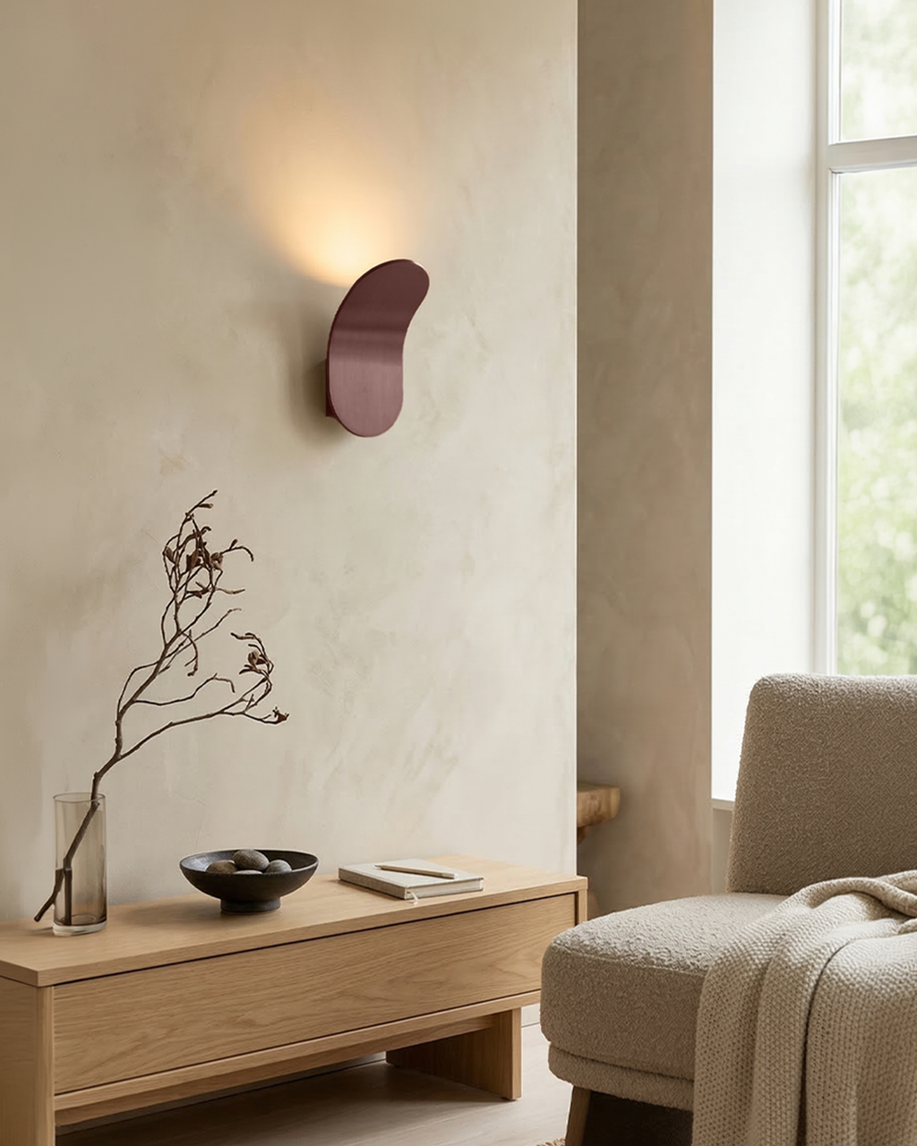 Curved Wall Lamp Modern Minimalist Design Brushed Finish Diffuse Light Decorative Wall Lighting for Hallway Bedroom Living Room - Lamylie