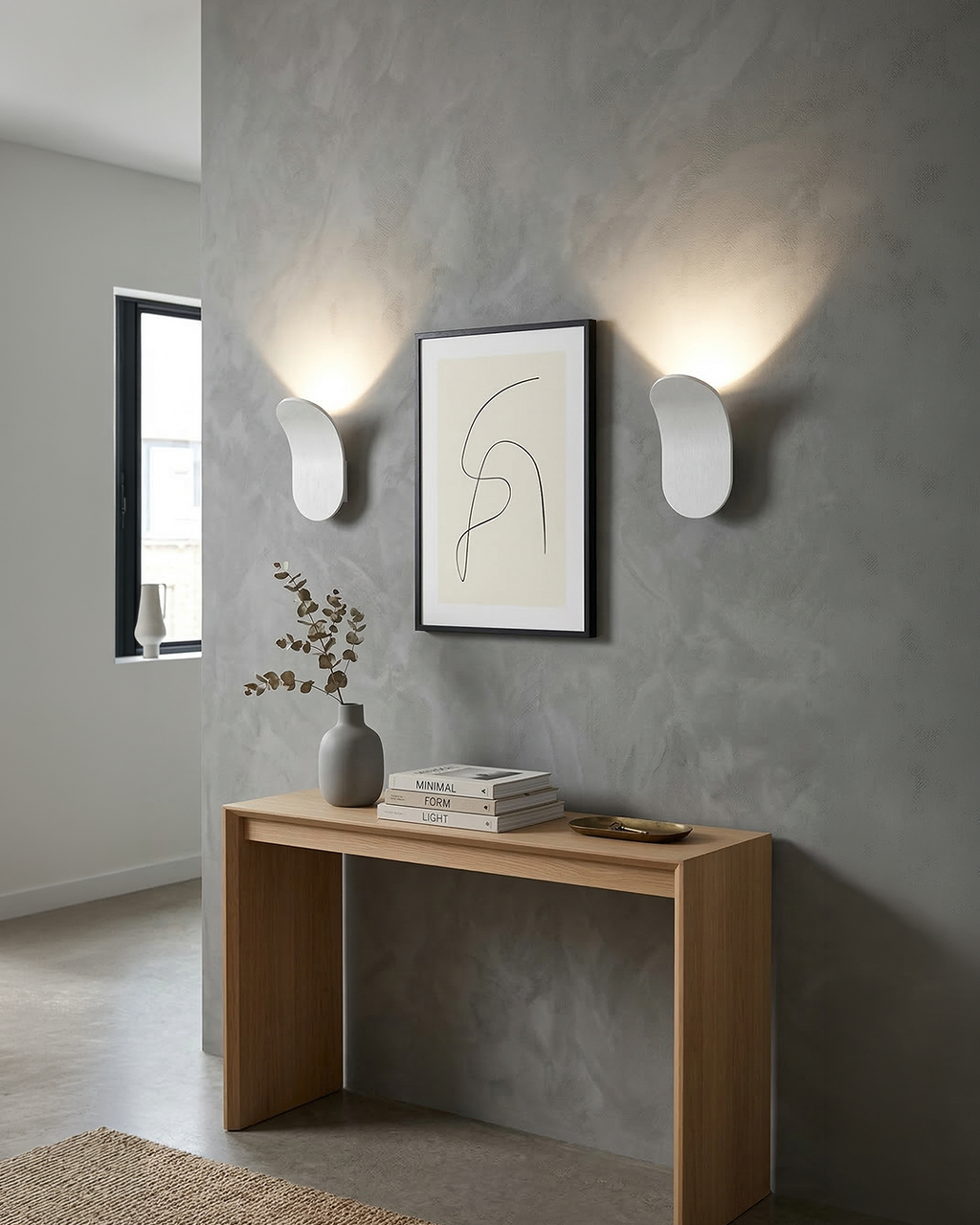 Curved Wall Lamp Modern Minimalist Design Brushed Finish Diffuse Light Decorative Wall Lighting for Hallway Bedroom Living Room - Lamylie