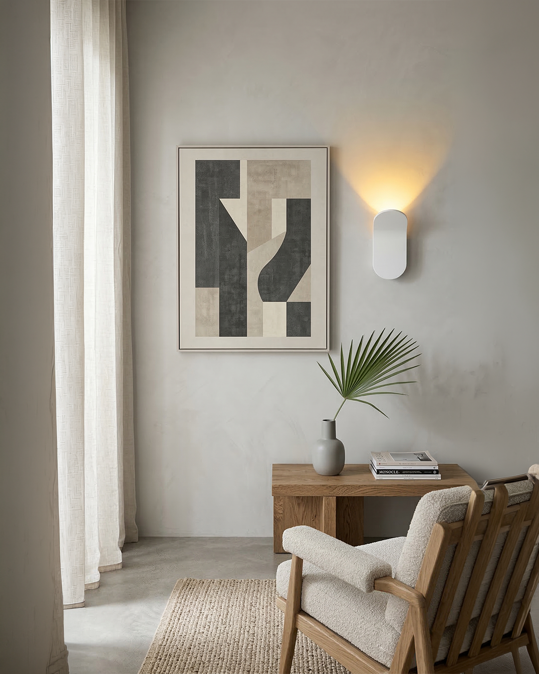 Curved Wall Lamp Modern Minimalist Design Brushed Finish Diffuse Light Decorative Wall Lighting for Hallway Bedroom Living Room - Lamylie