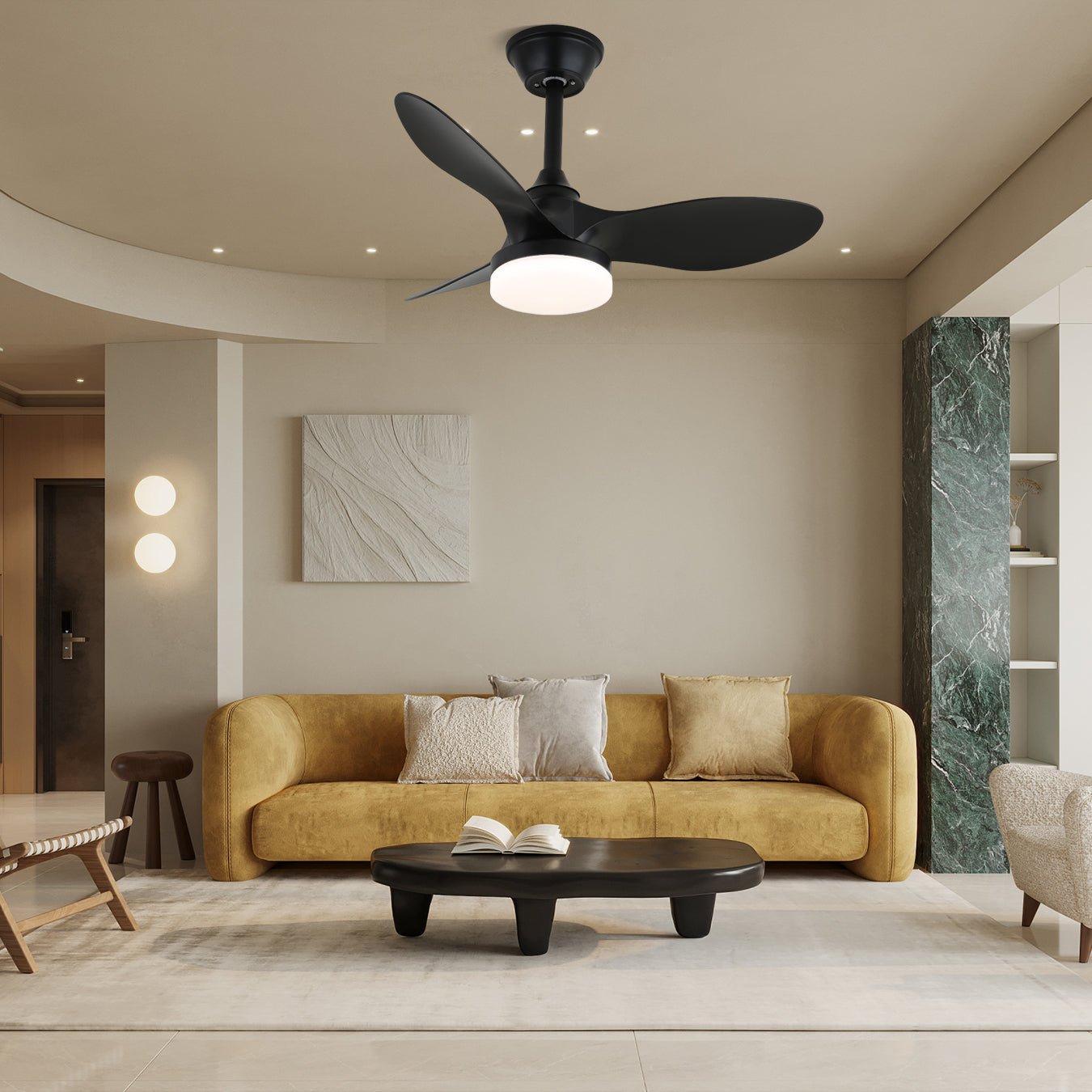 Ventilator de tavan cu iluminare | Design modern Ø81 cm | 6 viteze | Include telecomandă – Lamylie