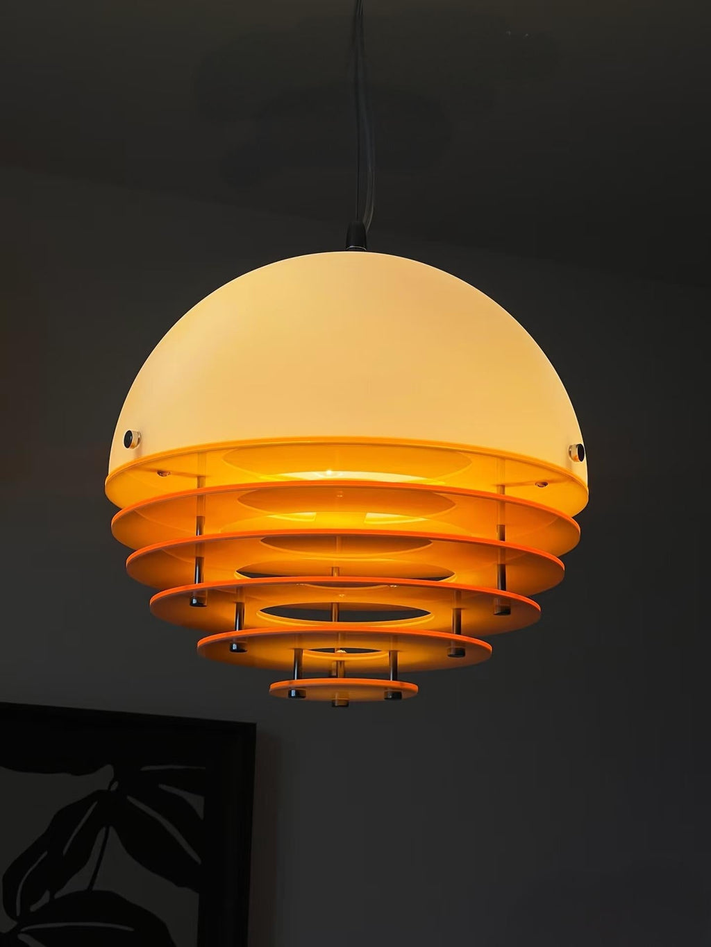 Stylish Pendant Lamp Bauhaus Design Orange-White Ambient Lighting for Modern Interiors - Lamylie