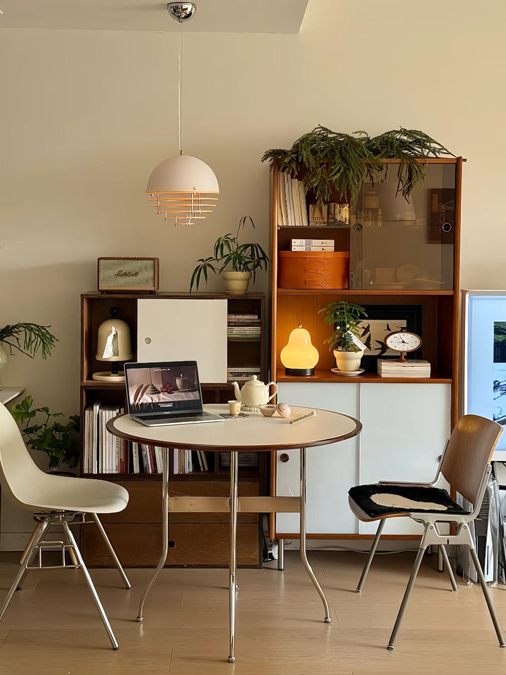 Stylish Pendant Lamp Bauhaus Design Orange-White Ambient Lighting for Modern Interiors - Lamylie