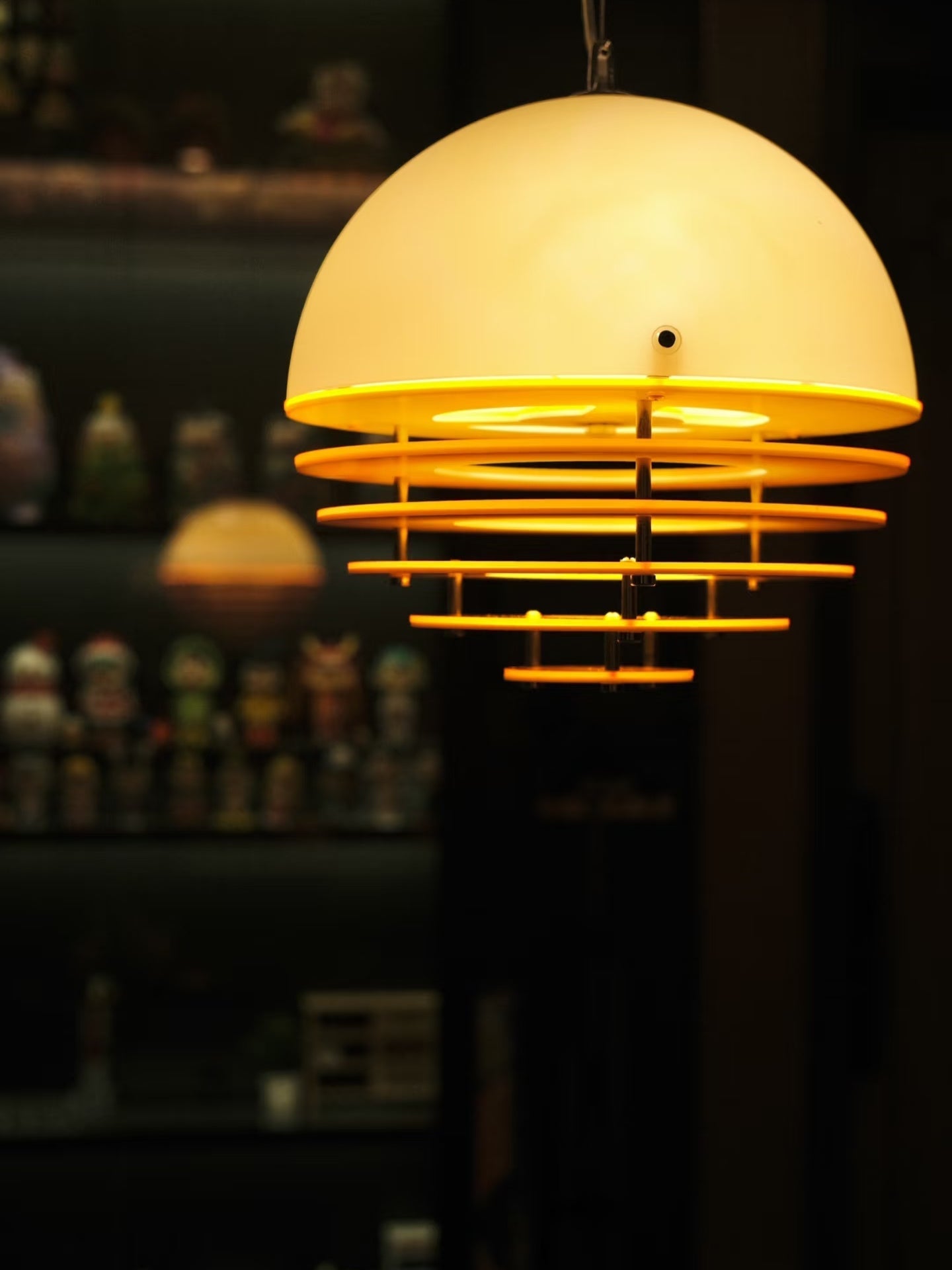 Stylish Pendant Lamp Bauhaus Design Orange-White Ambient Lighting for Modern Interiors - Lamylie