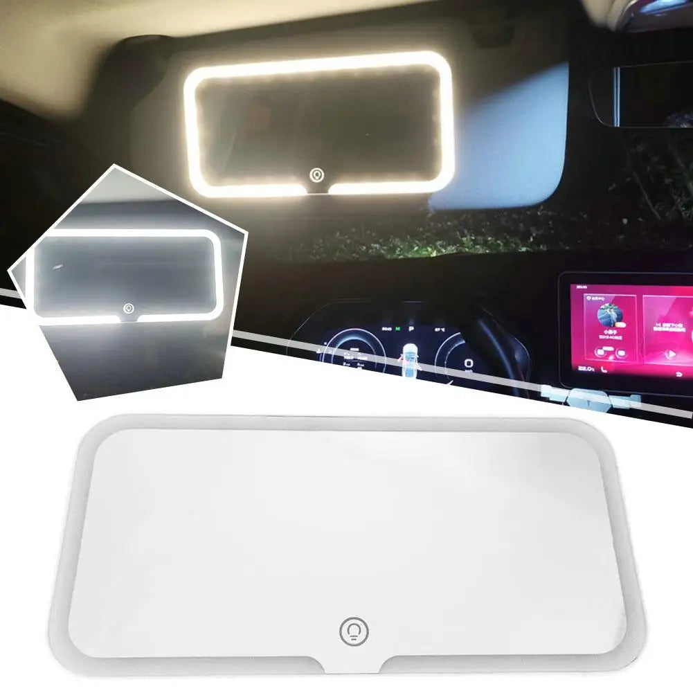 Beleuchteter Schminkspiegel für das Auto — LED-Kosmetikspiegel mit 3 Lichteinstellungen und Clip — Wiederaufladbarer Reisespiegel für Sonnenblende und Zuhause – Lamylie