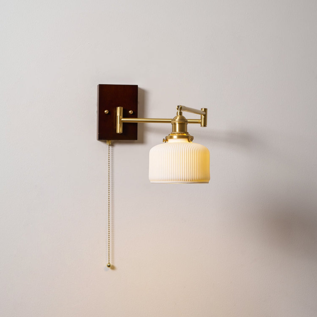 Ceramic Wall Lamp Geometric Design | 5 Models Brass & Walnut - Lamylie