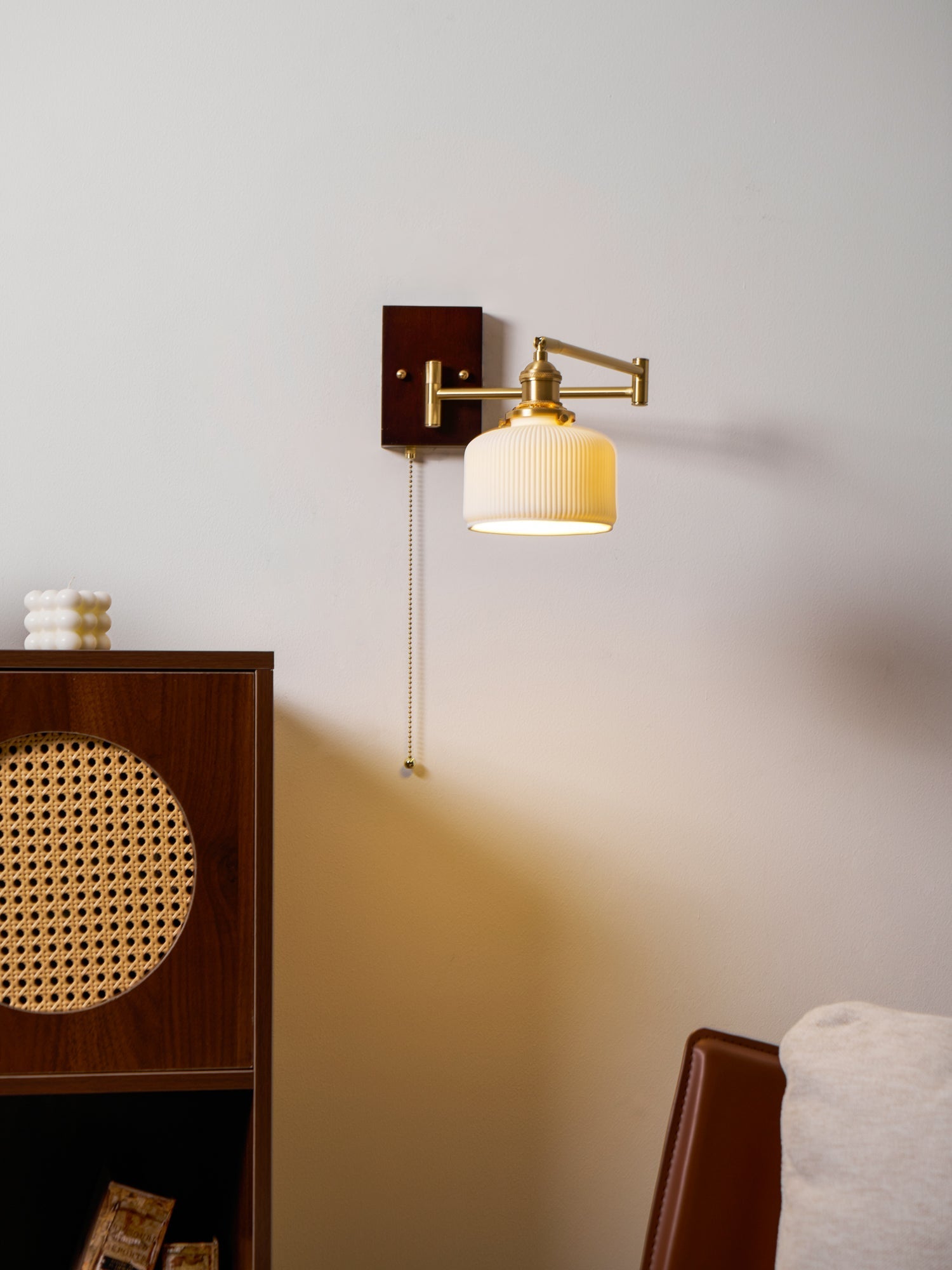 Ceramic Wall Lamp Geometric Design | 5 Models Brass & Walnut - Lamylie