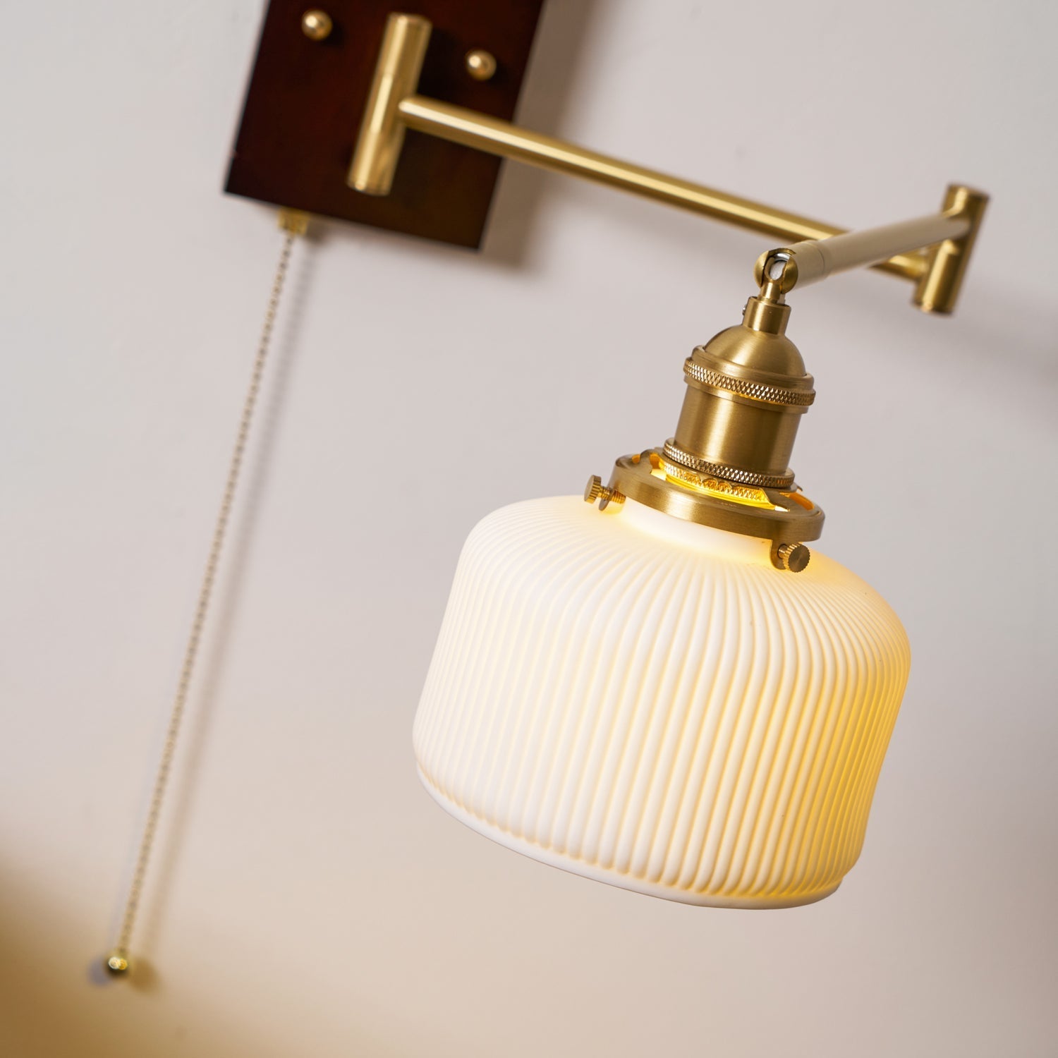 Ceramic Wall Lamp Geometric Design | 5 Models Brass & Walnut - Lamylie