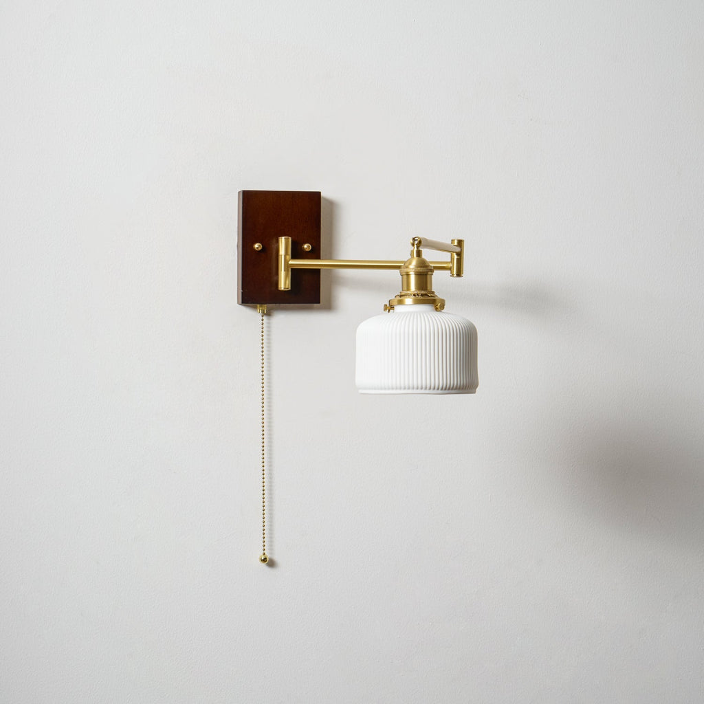 Ceramic Wall Lamp Geometric Design | 5 Models Brass & Walnut - Lamylie