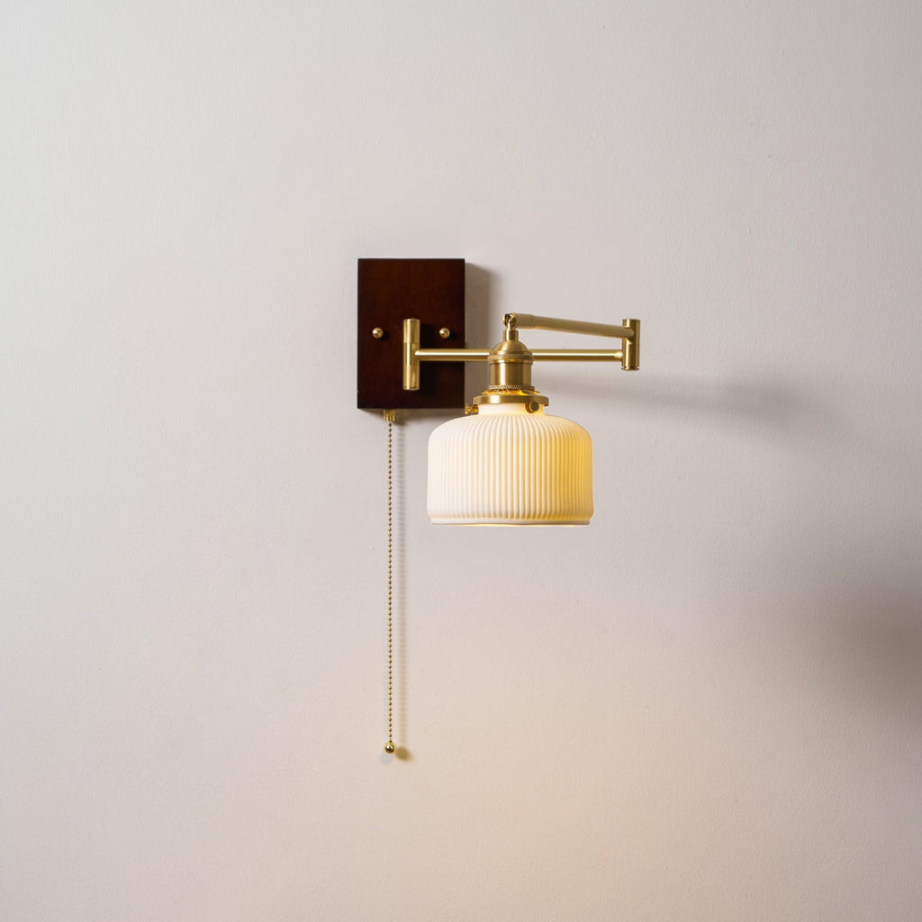 Ceramic Wall Lamp Geometric Design | 5 Models Brass & Walnut - Lamylie