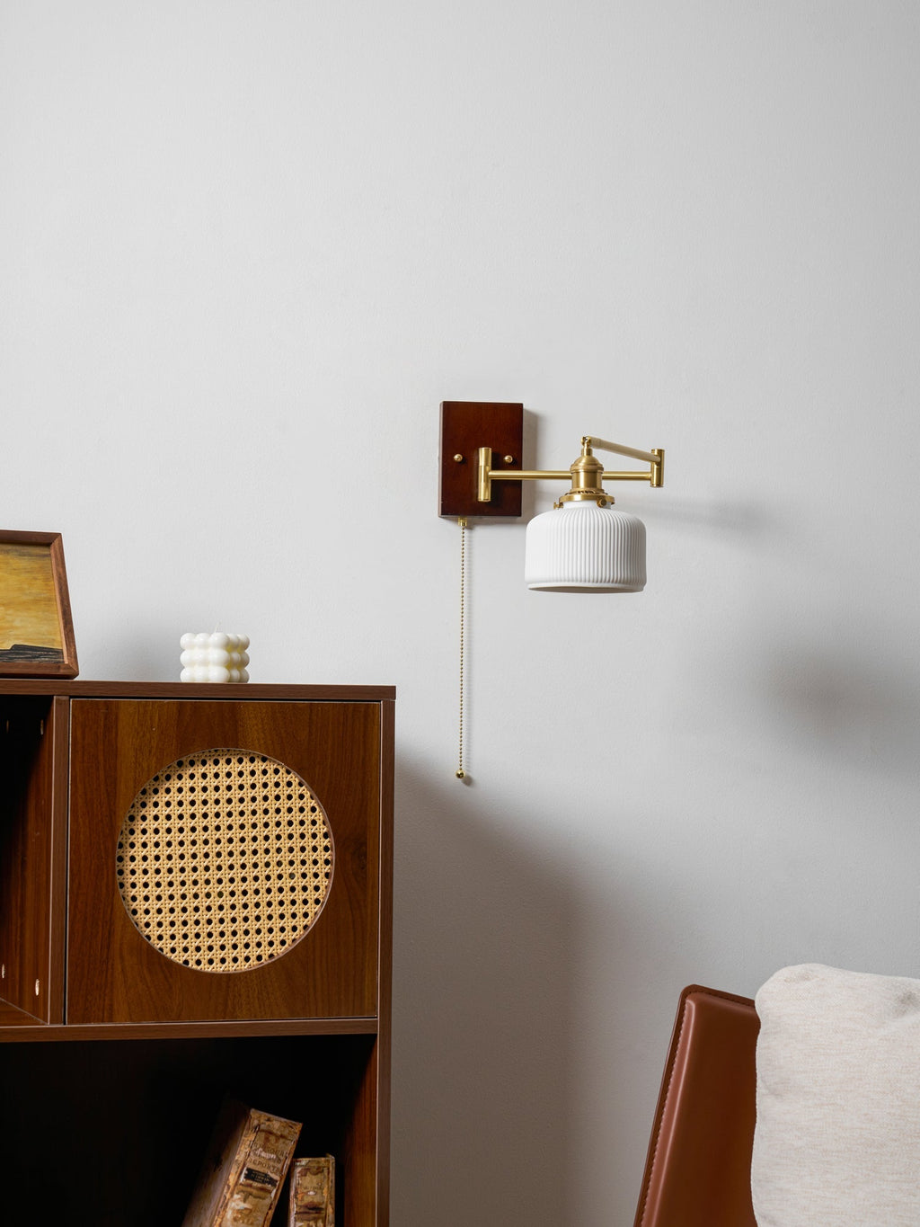 Ceramic Wall Lamp Geometric Design | 5 Models Brass & Walnut - Lamylie