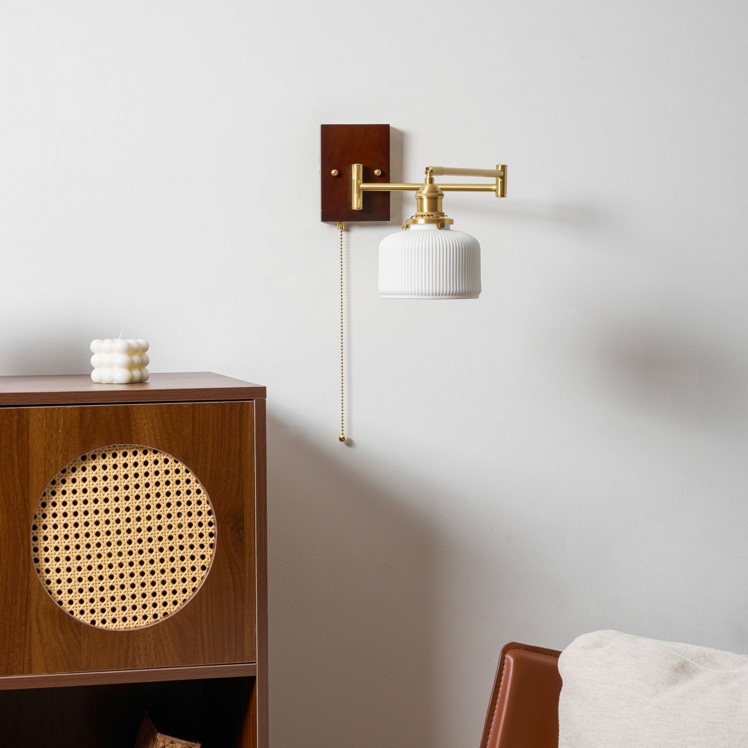 Ceramic Wall Lamp Geometric Design | 5 Models Brass & Walnut - Lamylie
