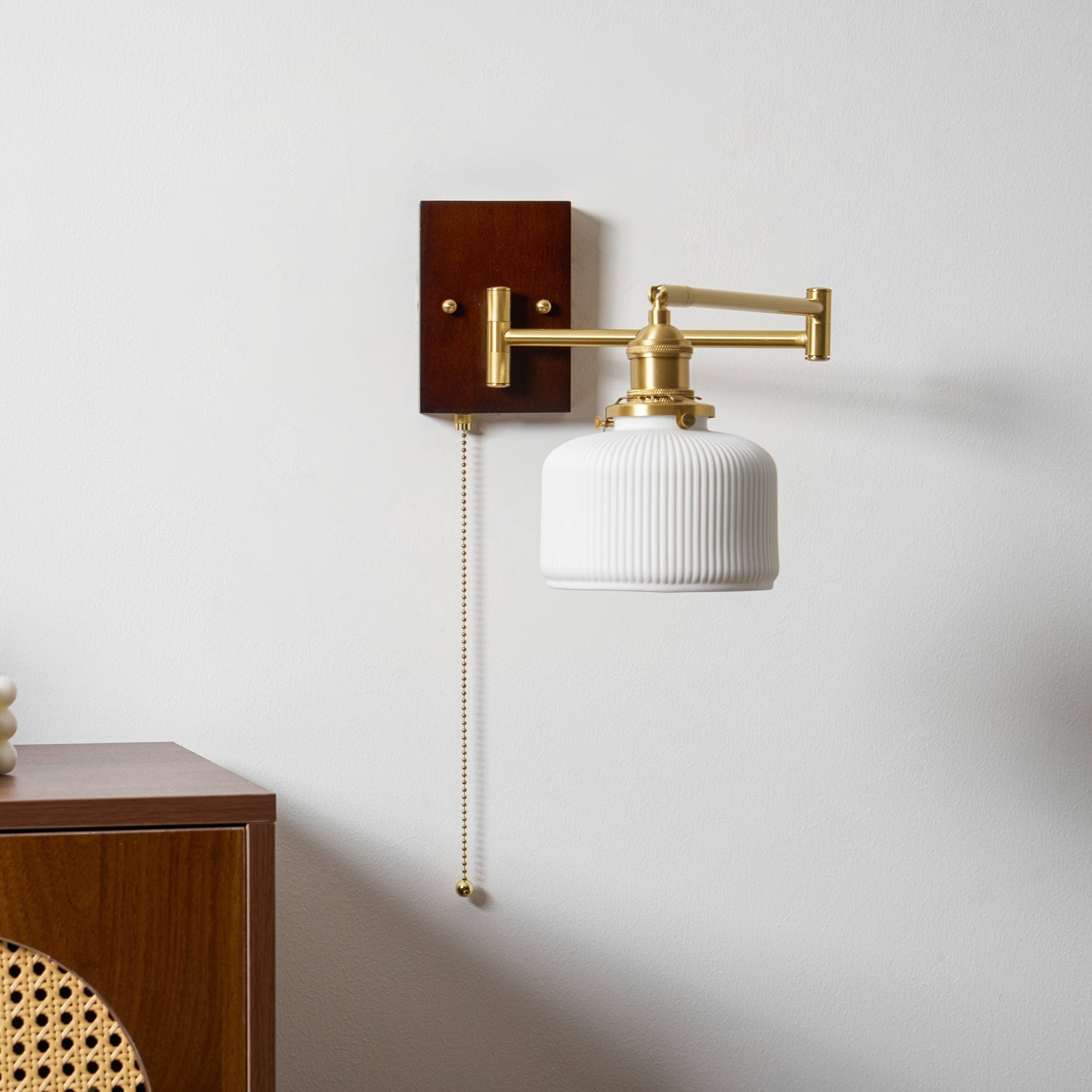 Ceramic Wall Lamp Geometric Design | 5 Models Brass & Walnut - Lamylie