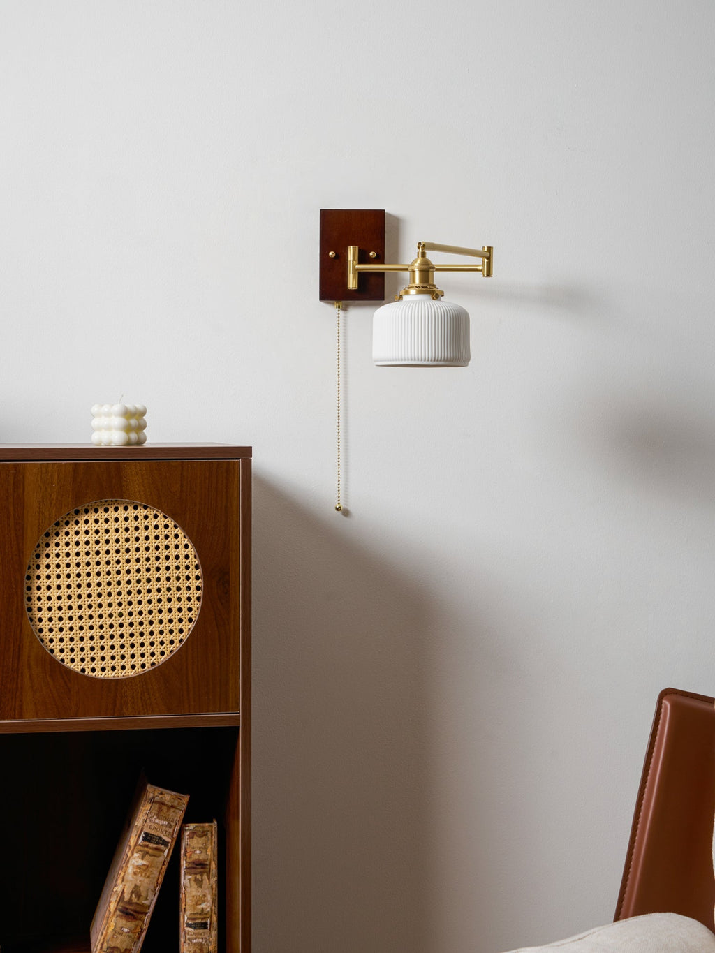 Ceramic Wall Lamp Geometric Design | 5 Models Brass & Walnut - Lamylie