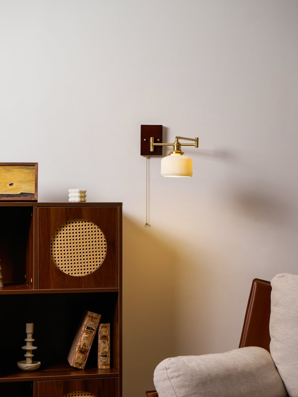 Ceramic Wall Lamp Geometric Design | 5 Models Brass & Walnut - Lamylie