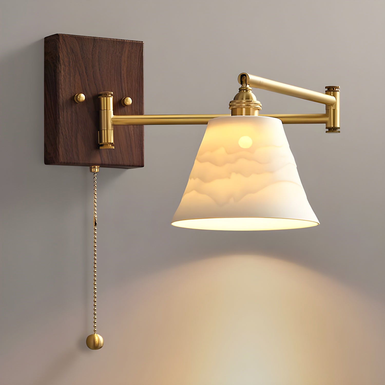 Ceramic Wall Lamp Geometric Design | 5 Models Brass & Walnut - Lamylie