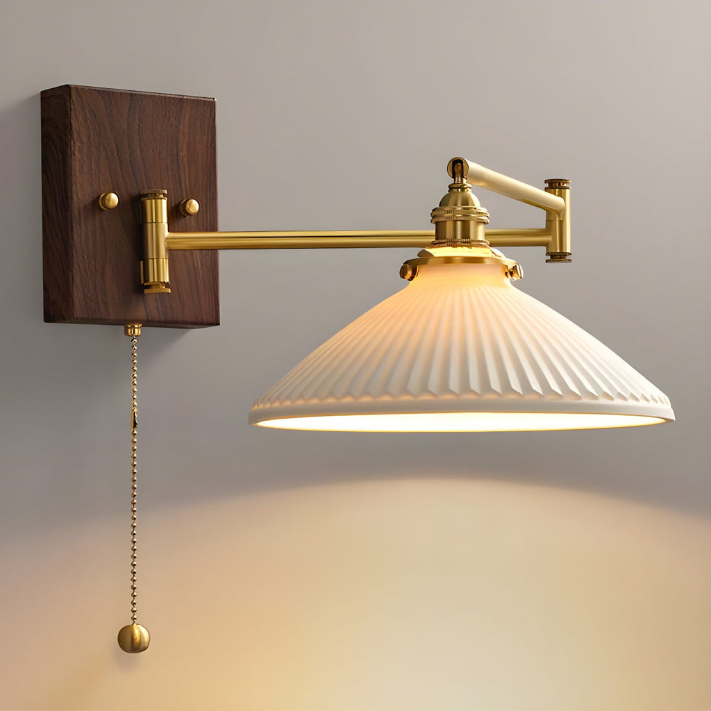 Ceramic Wall Lamp Geometric Design | 5 Models Brass & Walnut - Lamylie