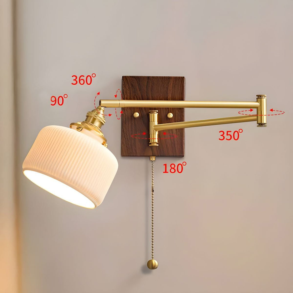 Ceramic Wall Lamp Geometric Design | 5 Models Brass & Walnut - Lamylie