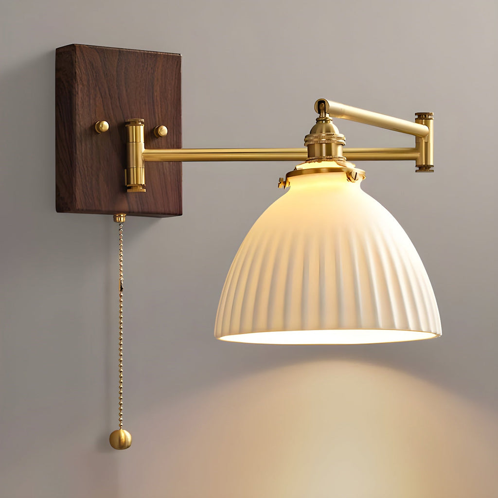 Ceramic Wall Lamp Geometric Design | 5 Models Brass & Walnut - Lamylie