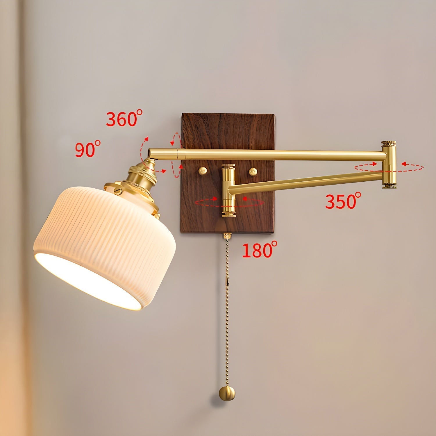 Ceramic Wall Lamp Geometric Design | 5 Models Brass & Walnut - Lamylie