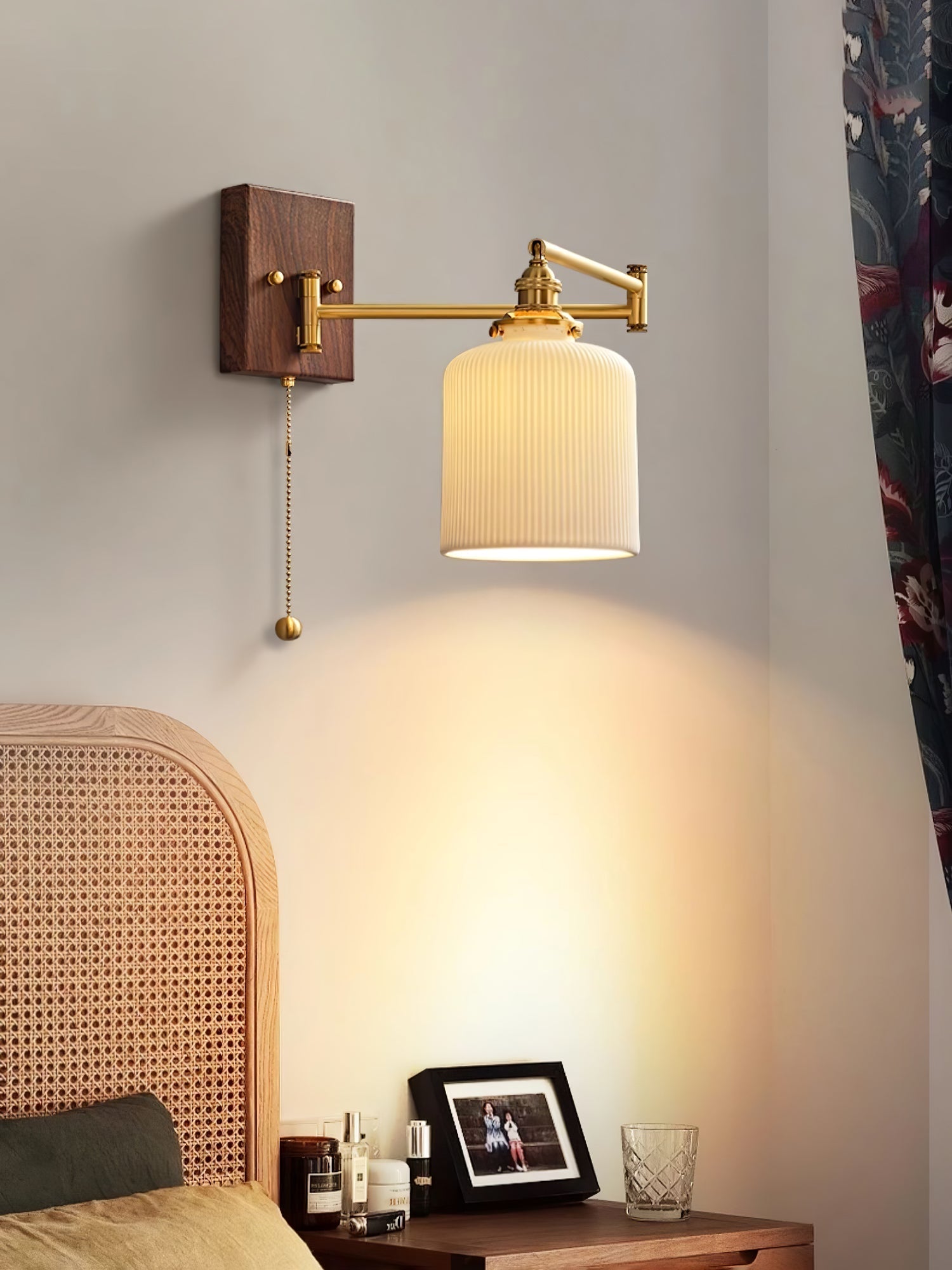 Ceramic Wall Lamp Geometric Design | 5 Models Brass & Walnut - Lamylie