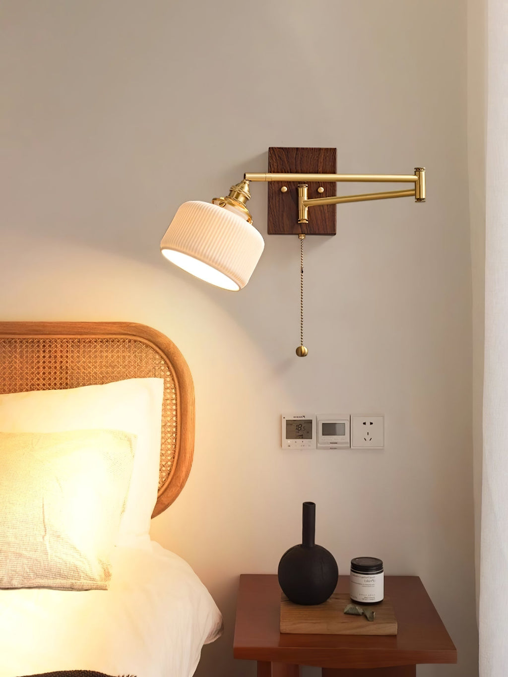 Ceramic Wall Lamp Geometric Design | 5 Models Brass & Walnut - Lamylie