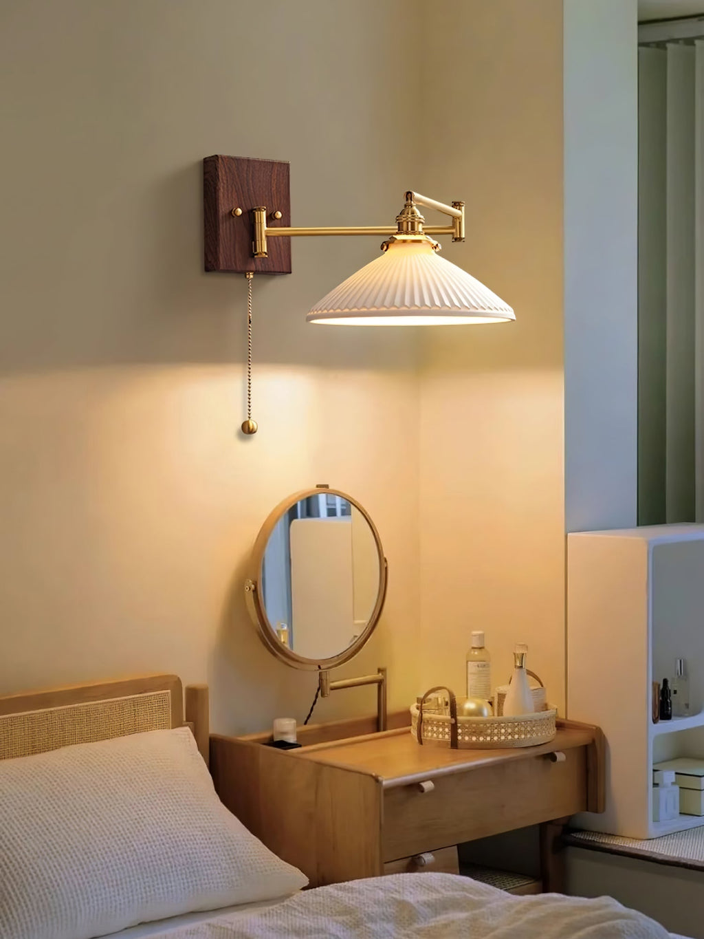 Ceramic Wall Lamp Geometric Design | 5 Models Brass & Walnut - Lamylie