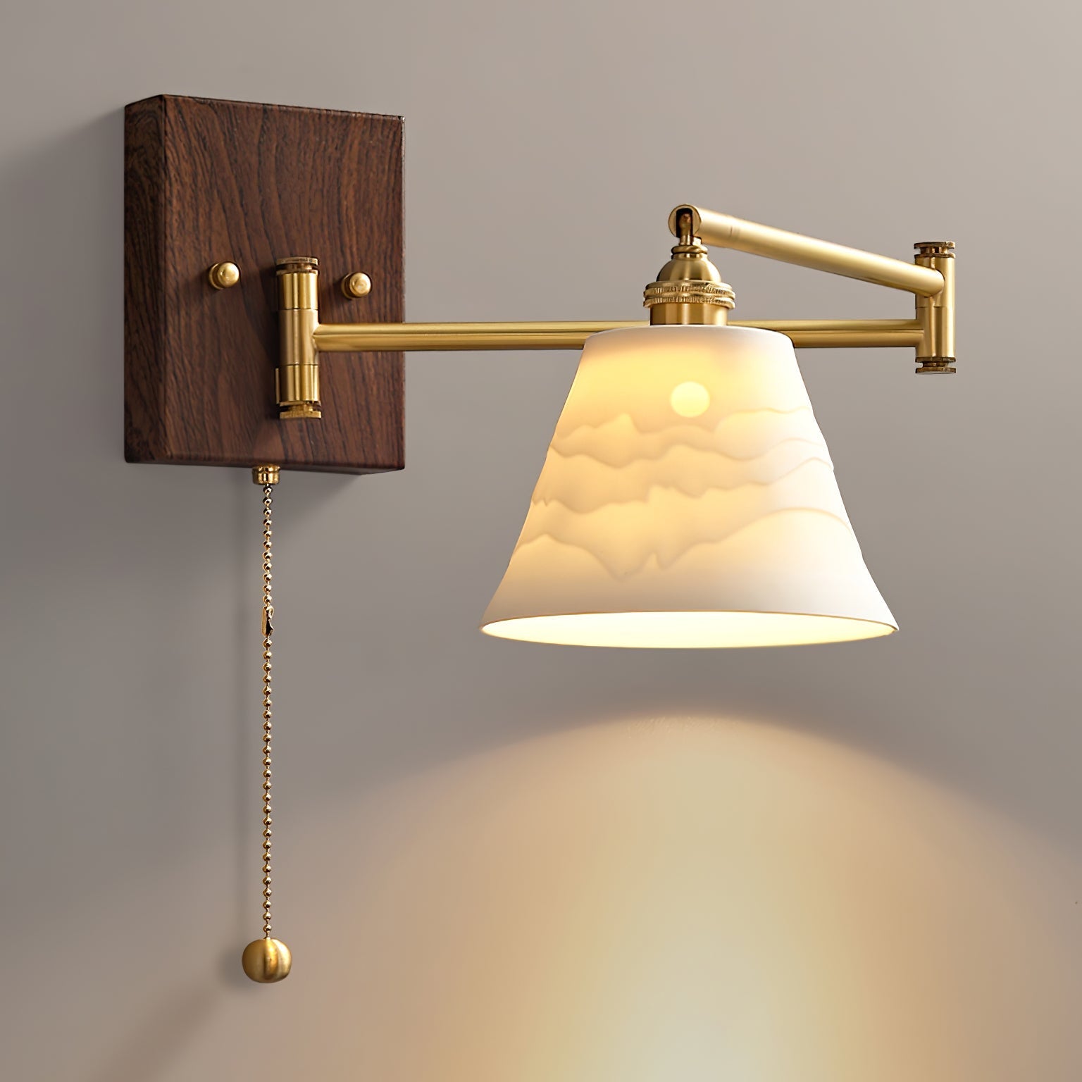 Ceramic Wall Lamp Geometric Design | 5 Models Brass & Walnut - Lamylie