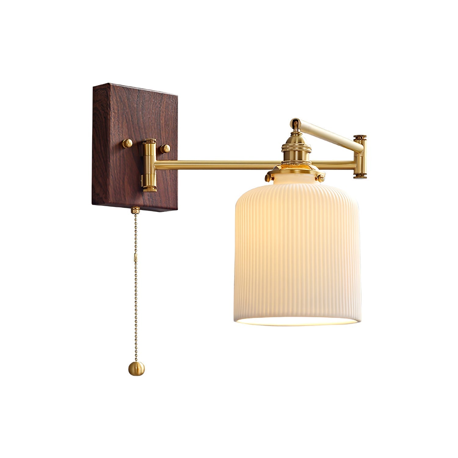 Ceramic Wall Lamp Geometric Design | 5 Models Brass & Walnut - Lamylie
